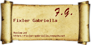 Fixler Gabriella névjegykártya